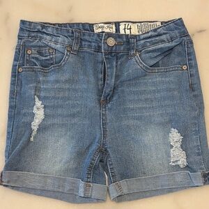 Indigo Rein Distressed Blue Jean Shorts